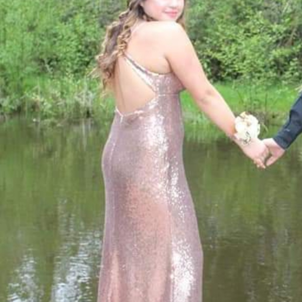 Rose gold Sequins dress/ gown prom/homcoming